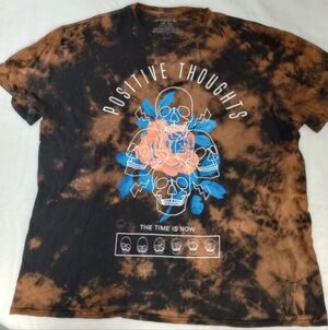 Chemistry 2xl positive thoughts tye die skull roses tshirt